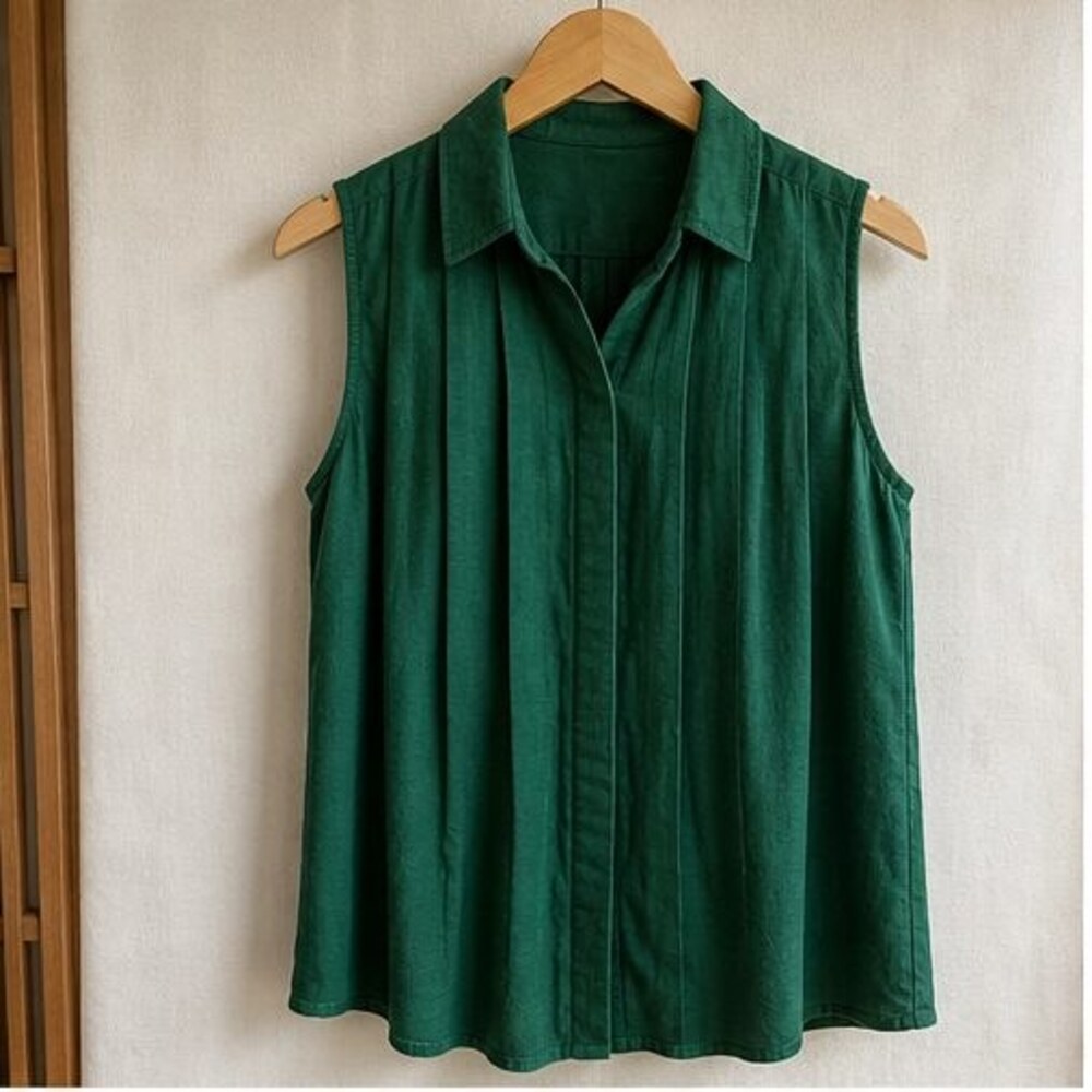 Emerald Pleated Blouse